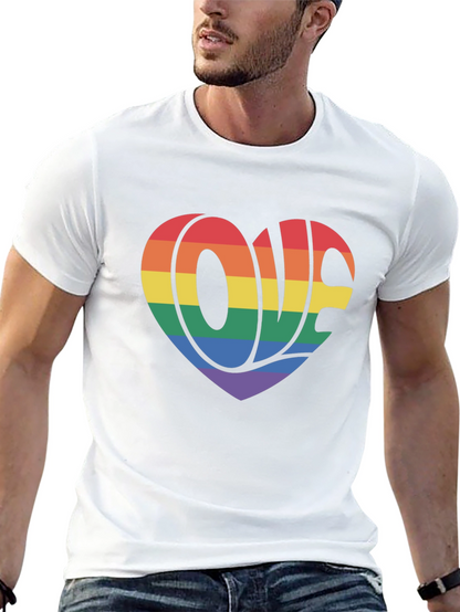 Rainbow Love Heart Graphic T-Shirt