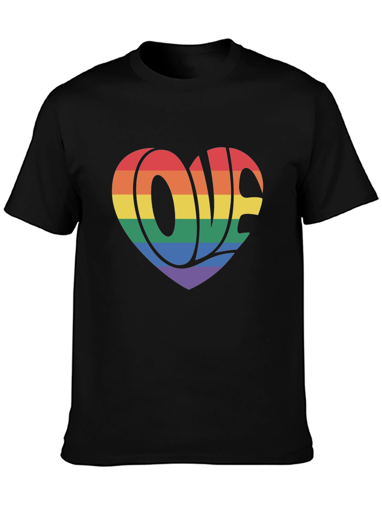 Rainbow Love Heart Graphic T-Shirt