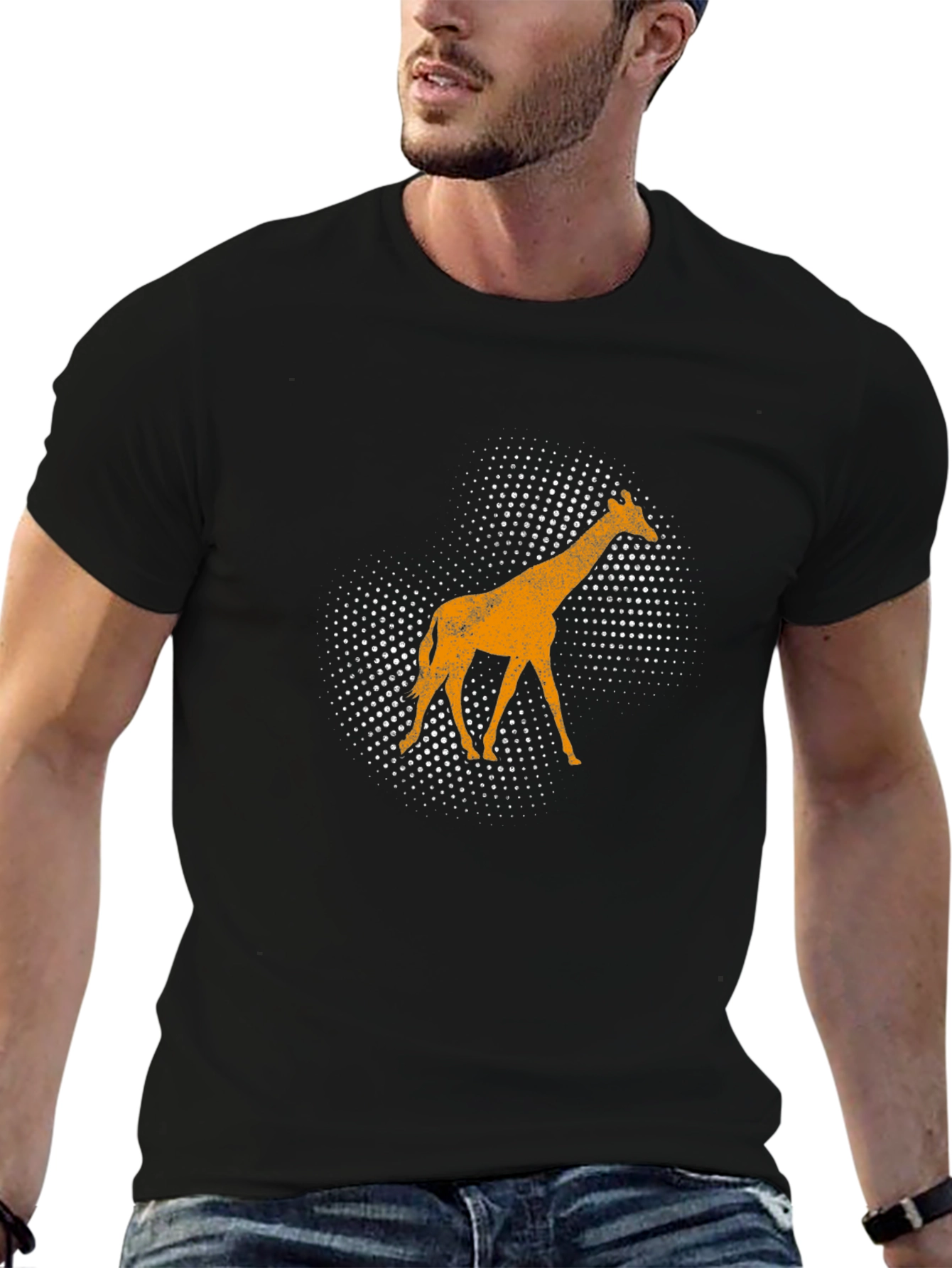 Giraffe Graphic Tee - Mens Black T-Shirt