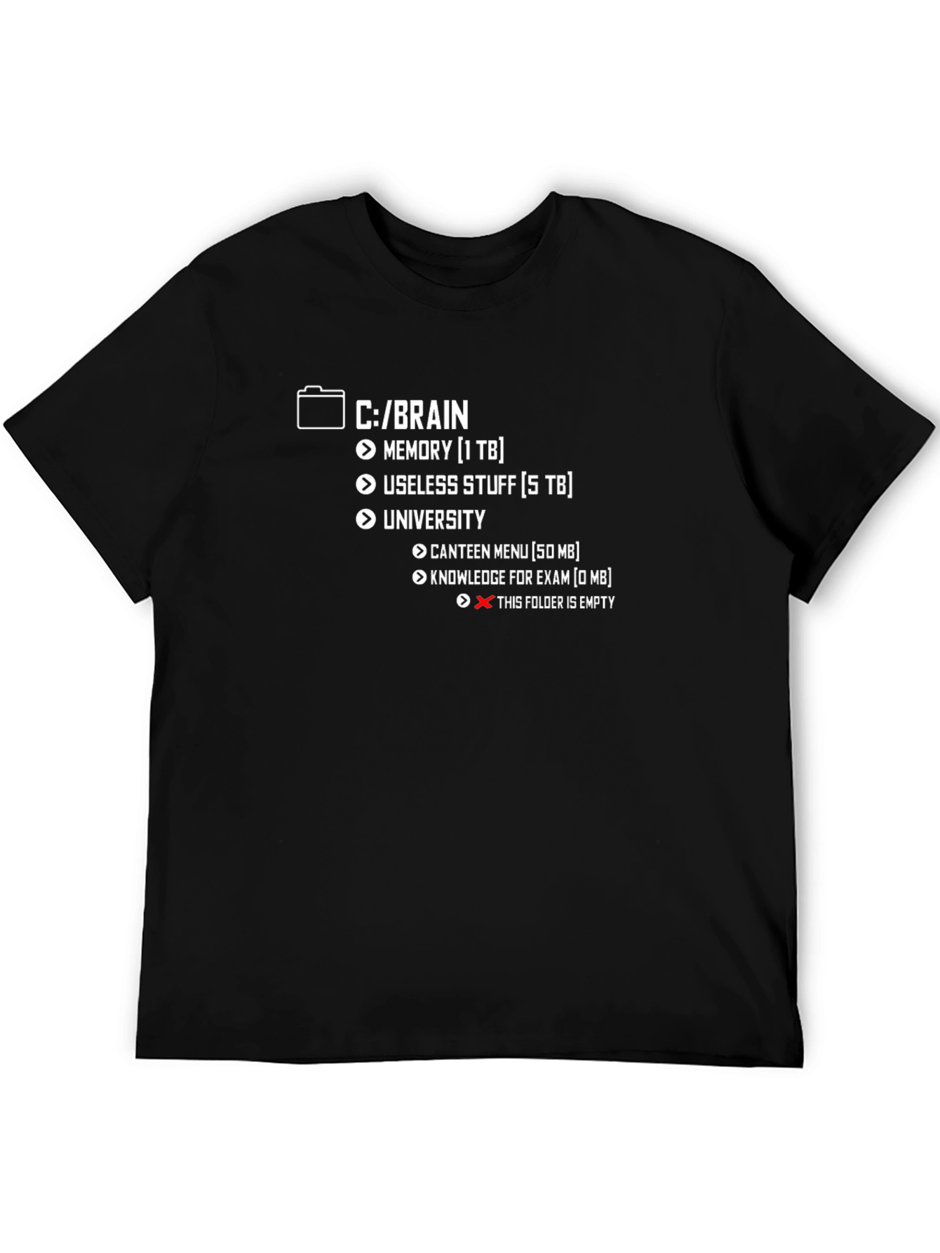 Brain Directory Funny T-Shirt - Programmer Humor