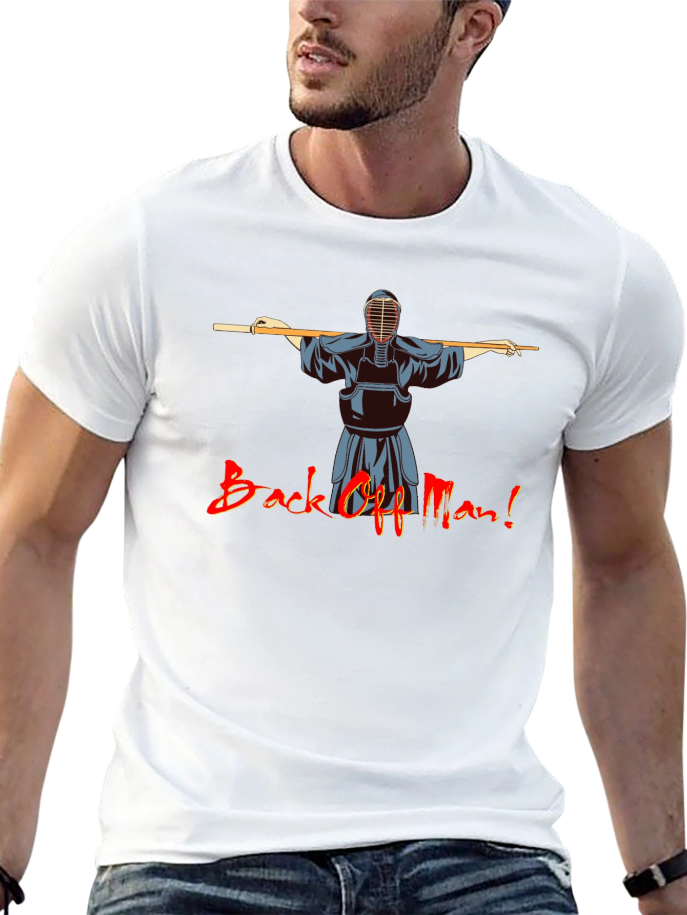 Back Off Man! Kendo Martial Arts Black T-Shirt