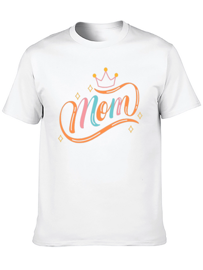 Stylish Mom Graphic Tee - Black Cotton Blend