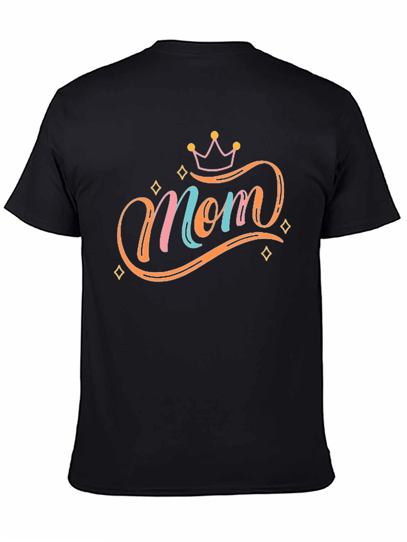 Stylish Mom Graphic Tee - Black Cotton Blend