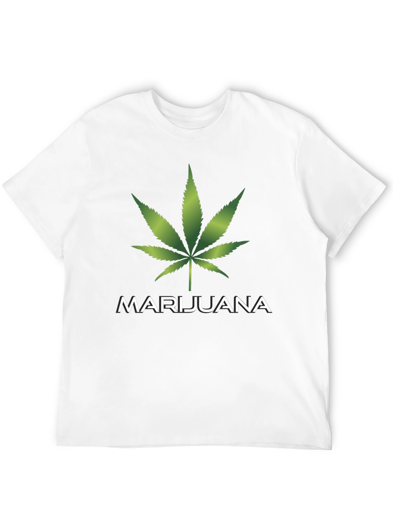 Marijuana Leaf Graphic T-Shirt - Casual Black Tee