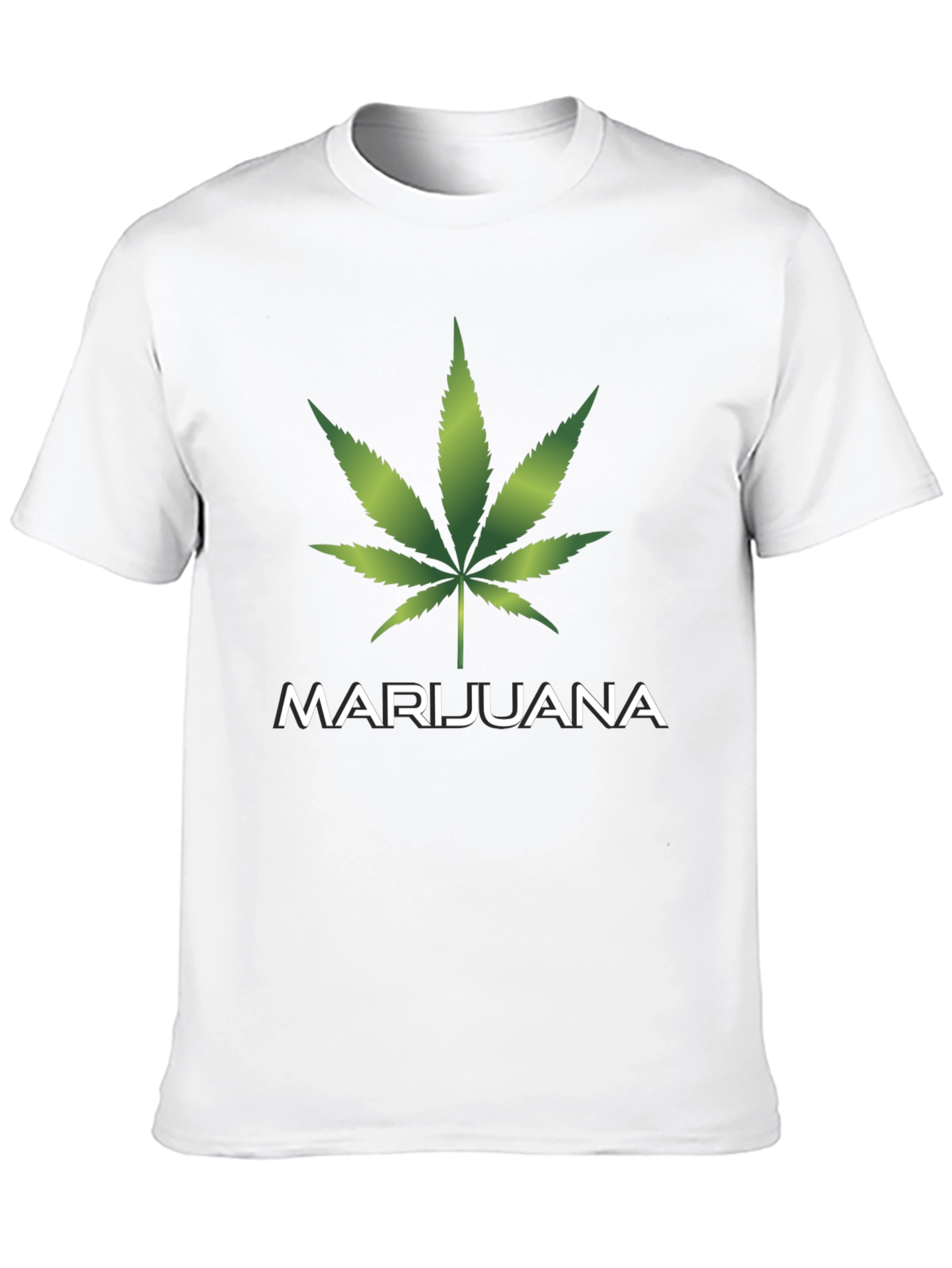 Marijuana Leaf Graphic T-Shirt - Casual Black Tee