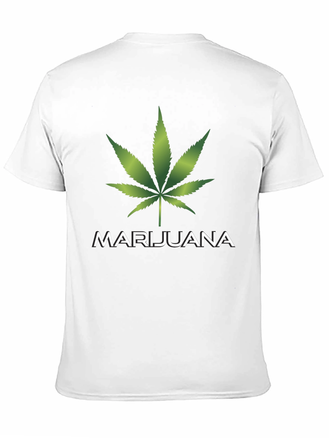 Marijuana Leaf Graphic T-Shirt - Casual Black Tee