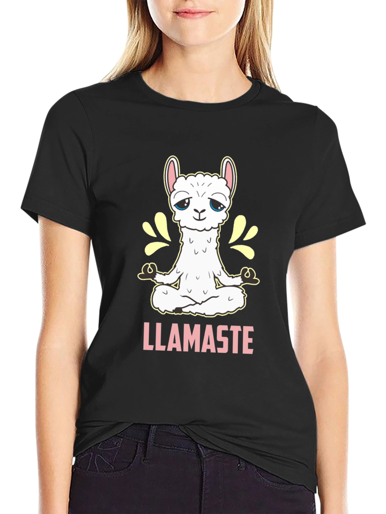 Llamaste T-Shirt - Meditating Llama Yoga Tee