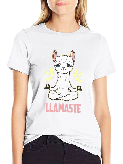 Llamaste T-Shirt - Meditating Llama Yoga Tee