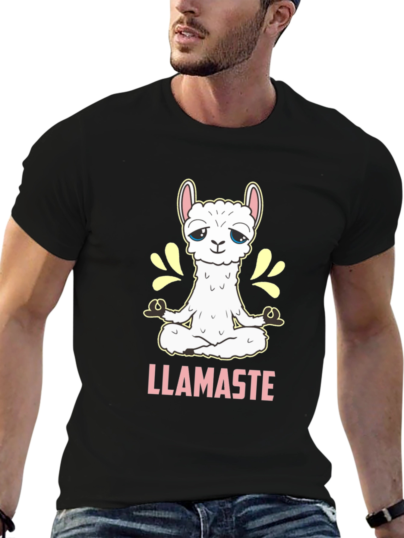 Llamaste T-Shirt - Meditating Llama Yoga Tee