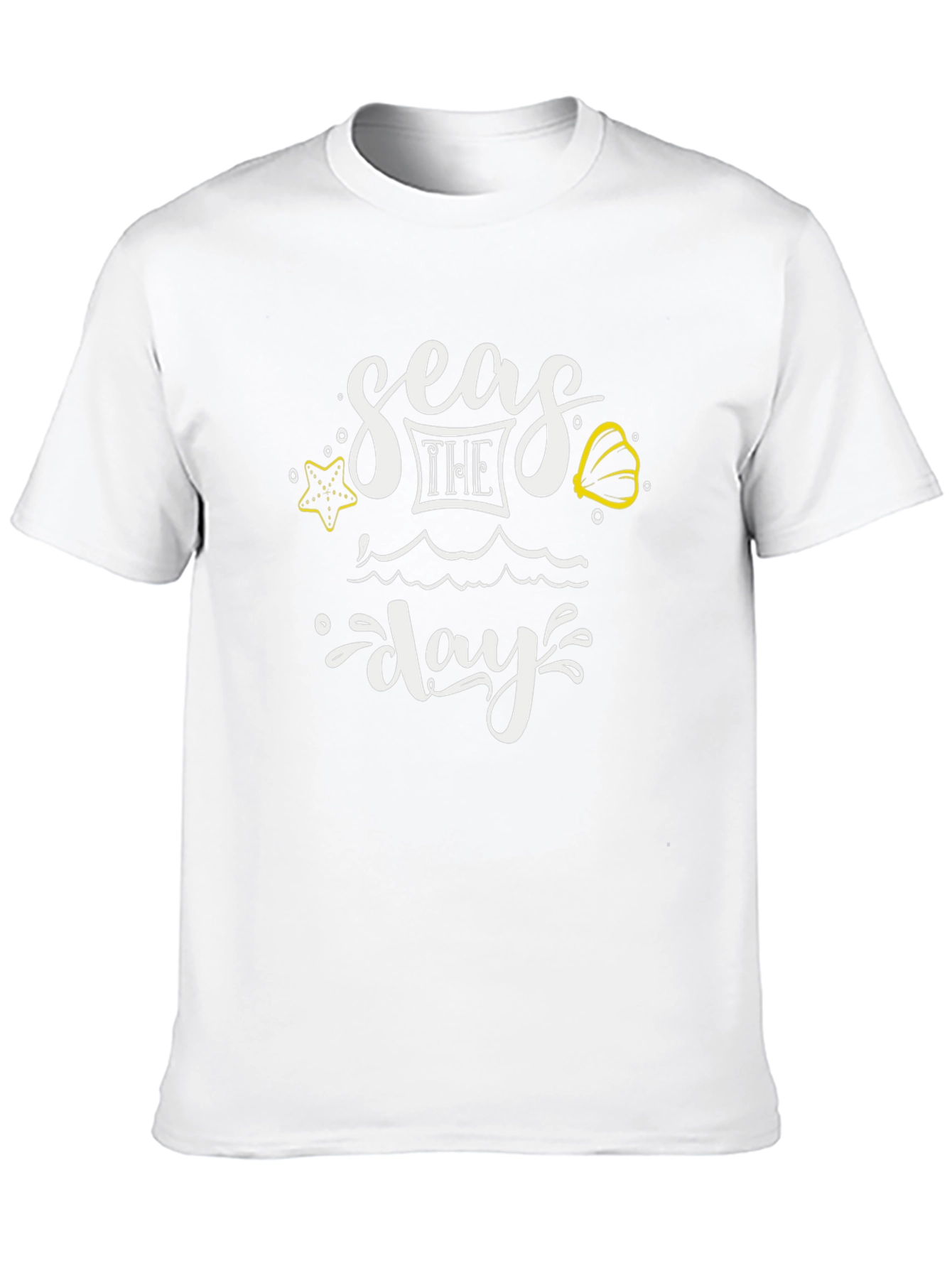 Seas The Day Graphic Tee - Black Cotton T-Shirt