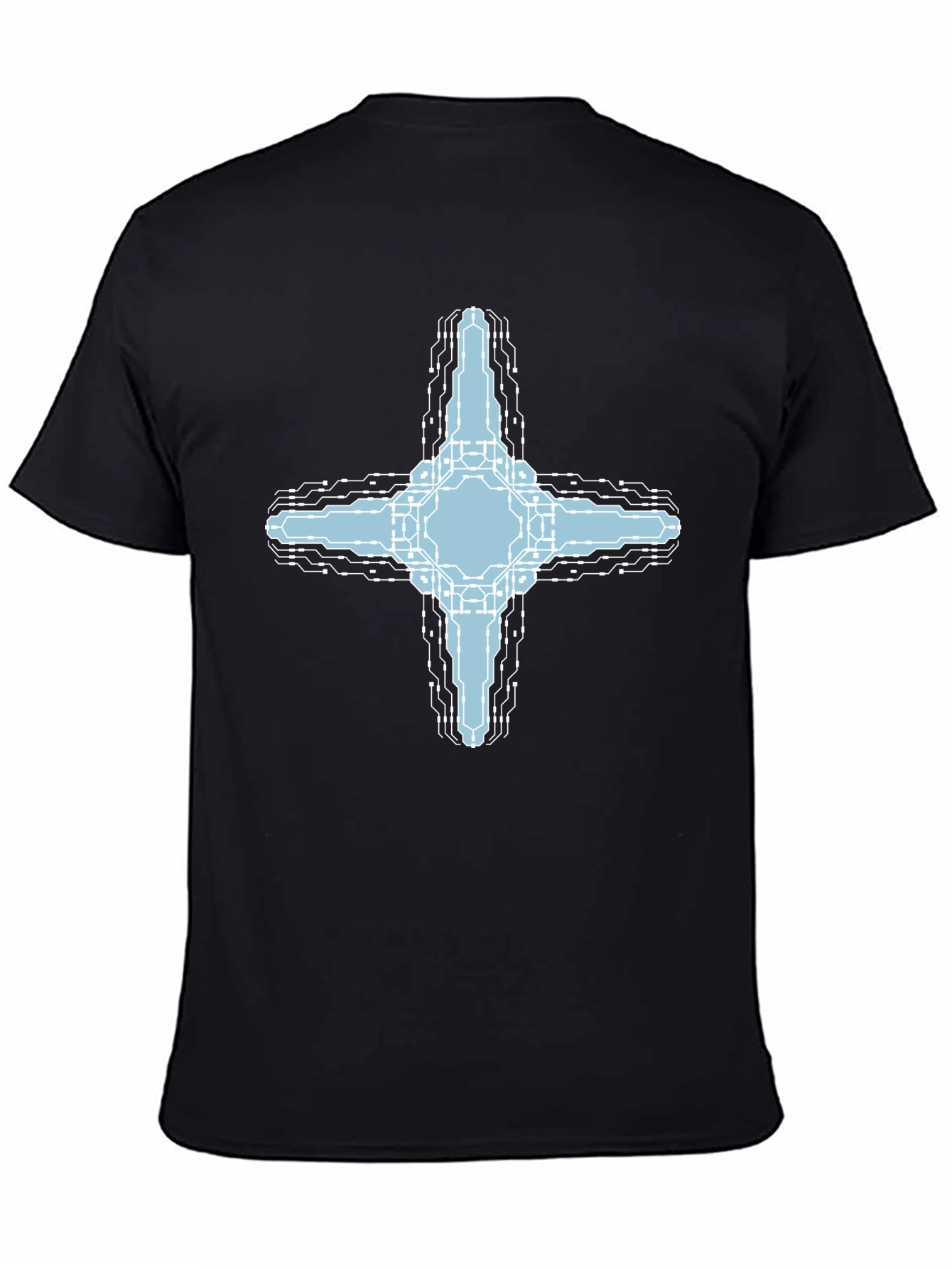 Cybernetic Cross T-Shirt - Tech Inspired Graphic Tee