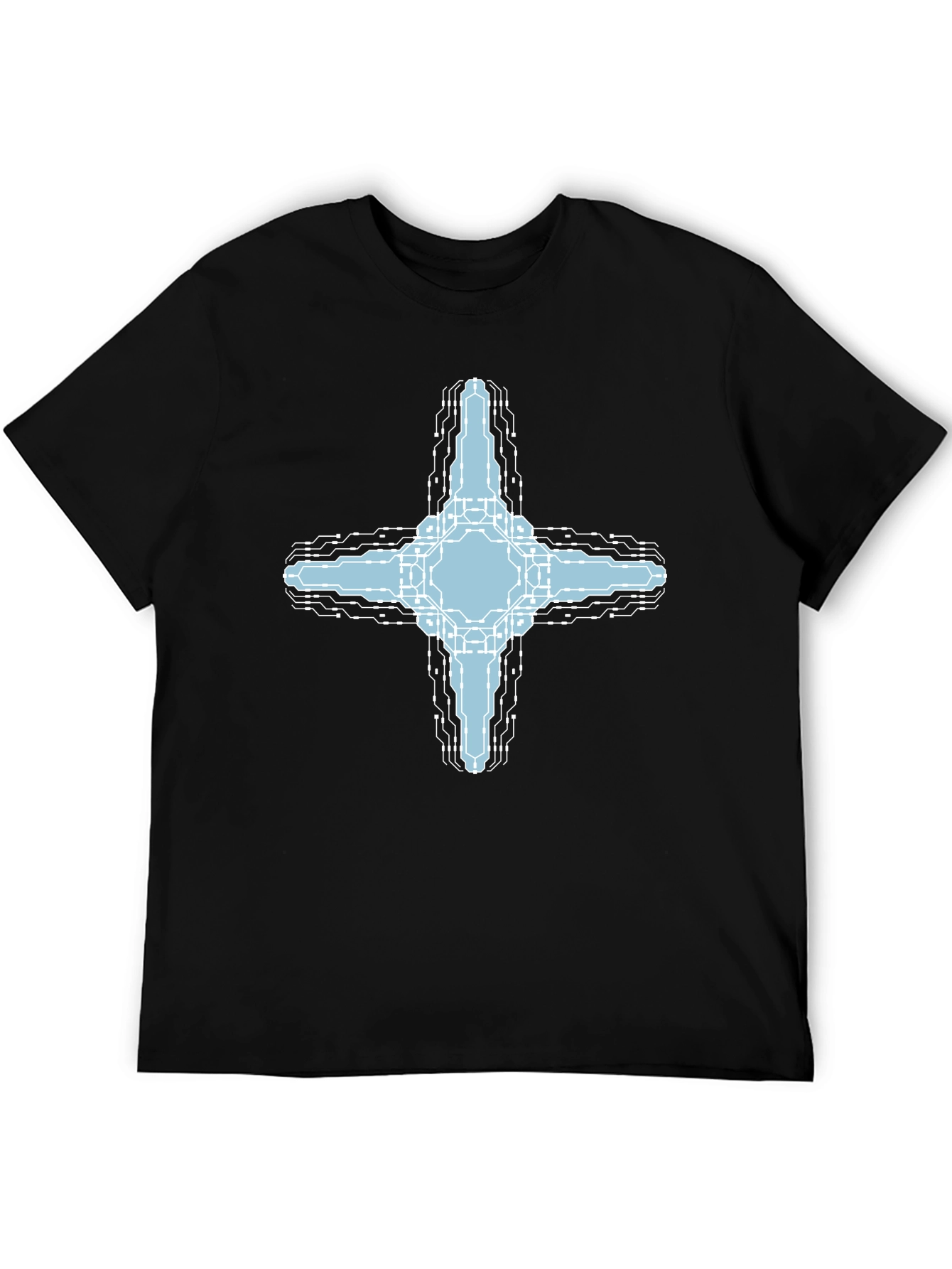 Cybernetic Cross T-Shirt - Tech Inspired Graphic Tee