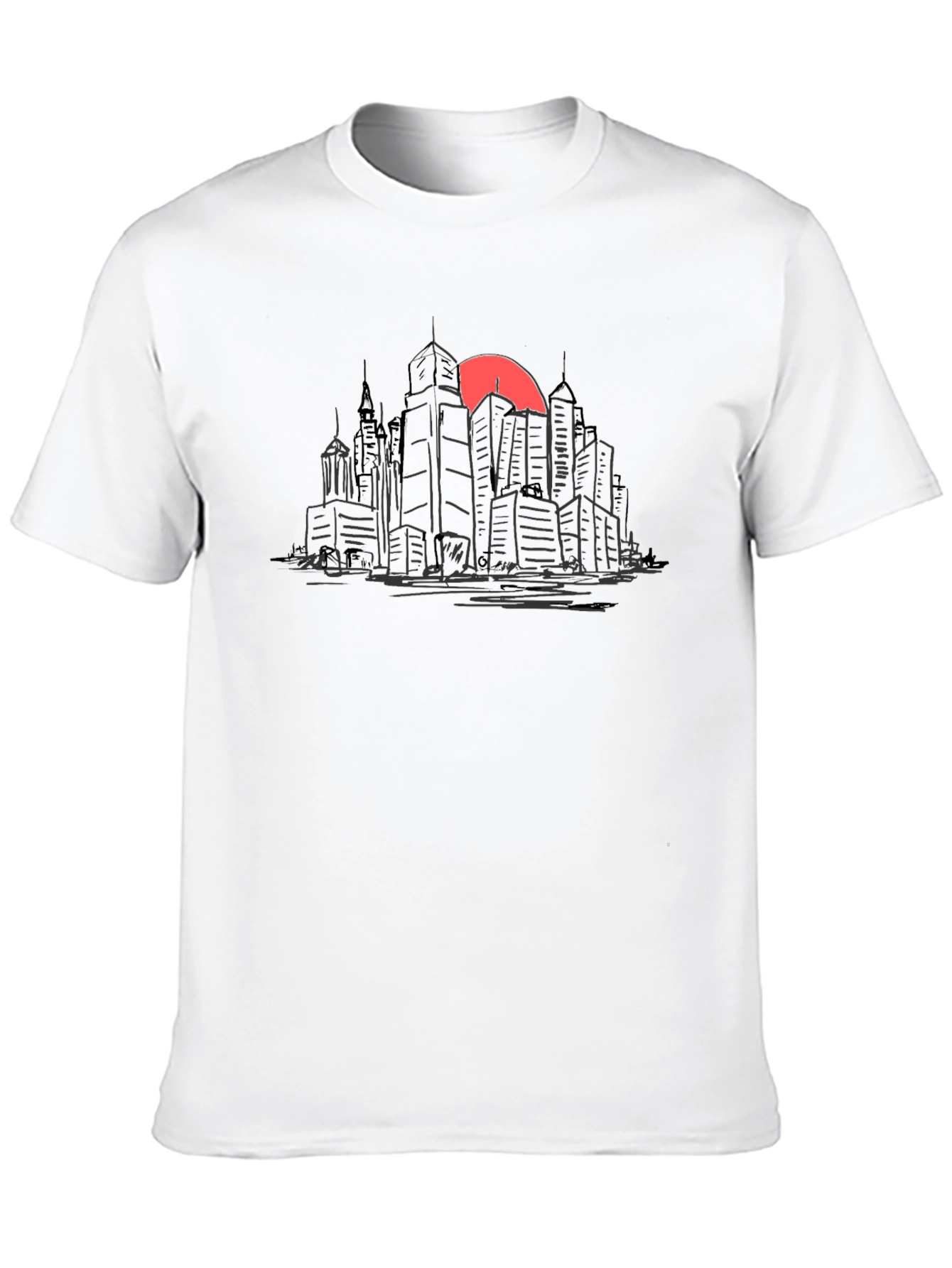 Cityscape Sunset Graphic Tee - Urban Style