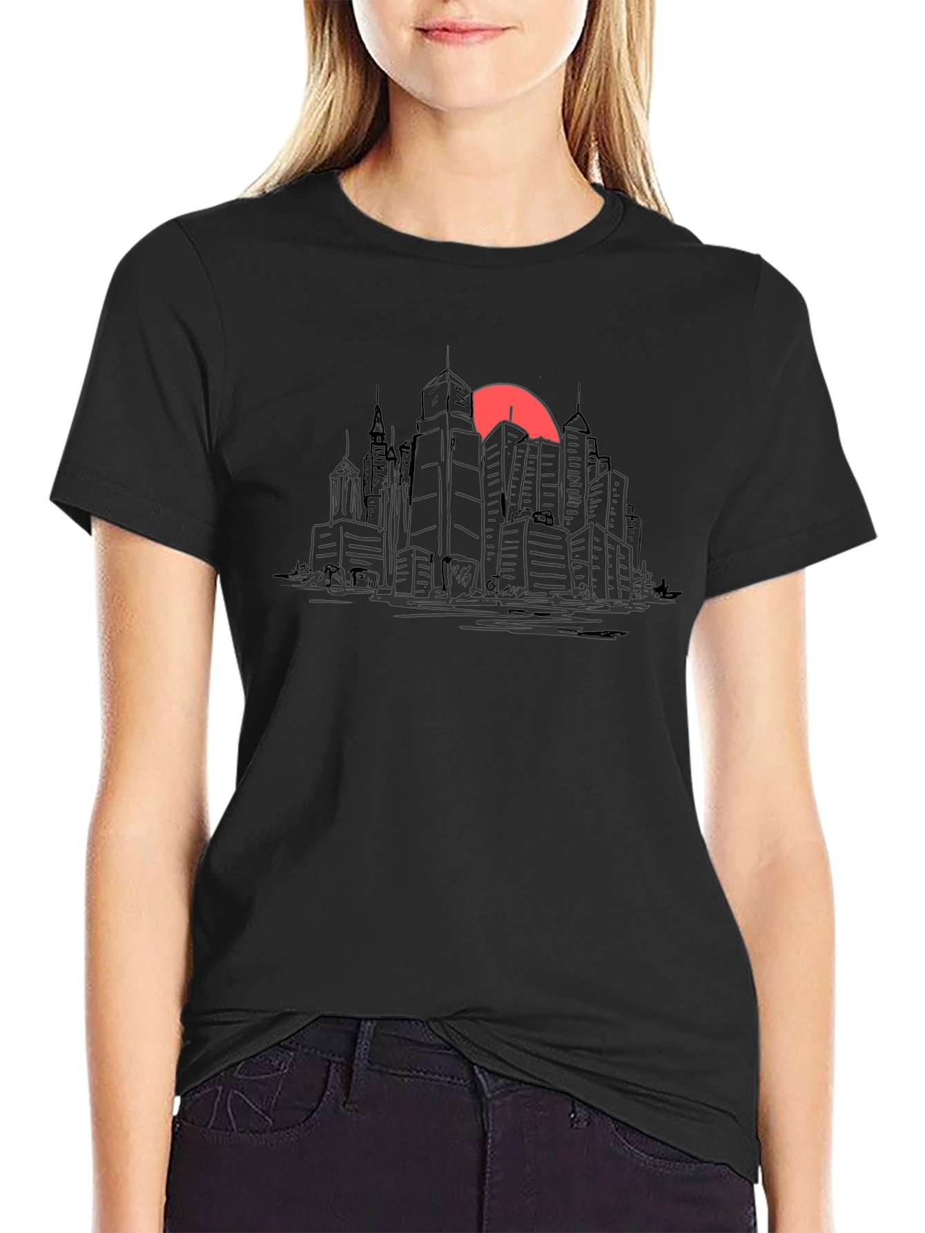 Cityscape Sunset Graphic Tee - Urban Style