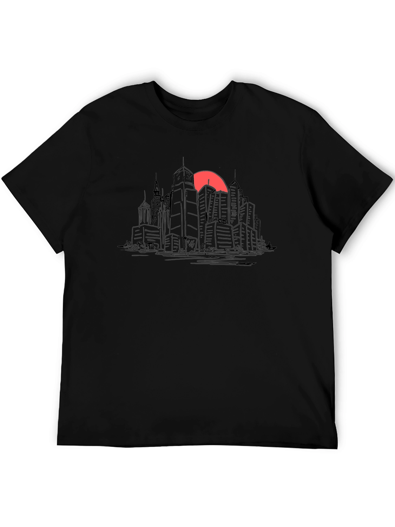 Cityscape Sunset Graphic Tee - Urban Style