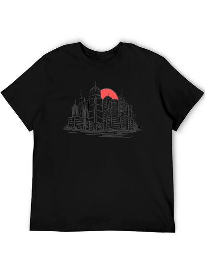 Cityscape Sunset Graphic Tee - Urban Style