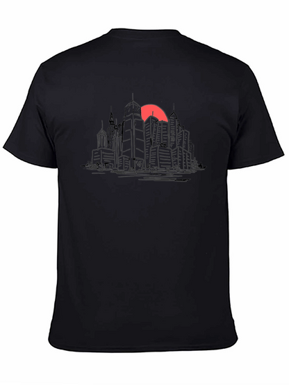 Cityscape Sunset Graphic Tee - Urban Style