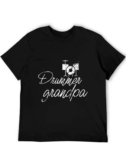 Drummer Grandpa T-Shirt - Black