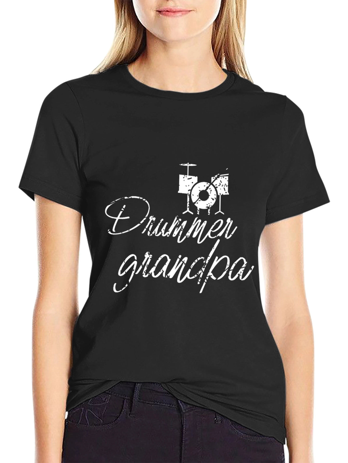 Drummer Grandpa T-Shirt - Black