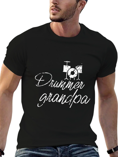 Drummer Grandpa T-Shirt - Black