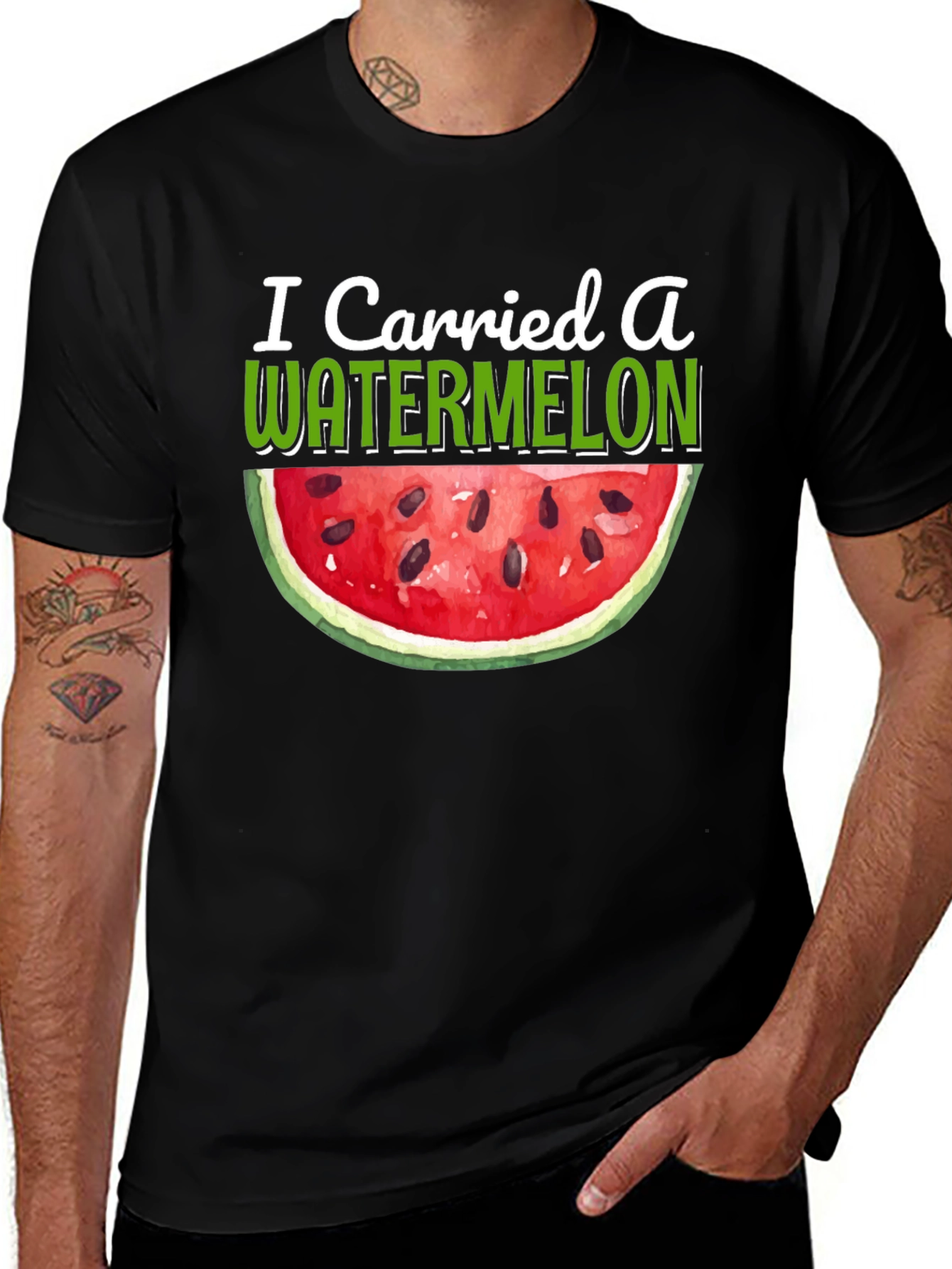 I Carried a Watermelon Black T-Shirt