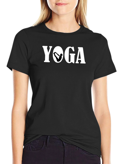 Yoga Pose Graphic Black T-Shirt for Men