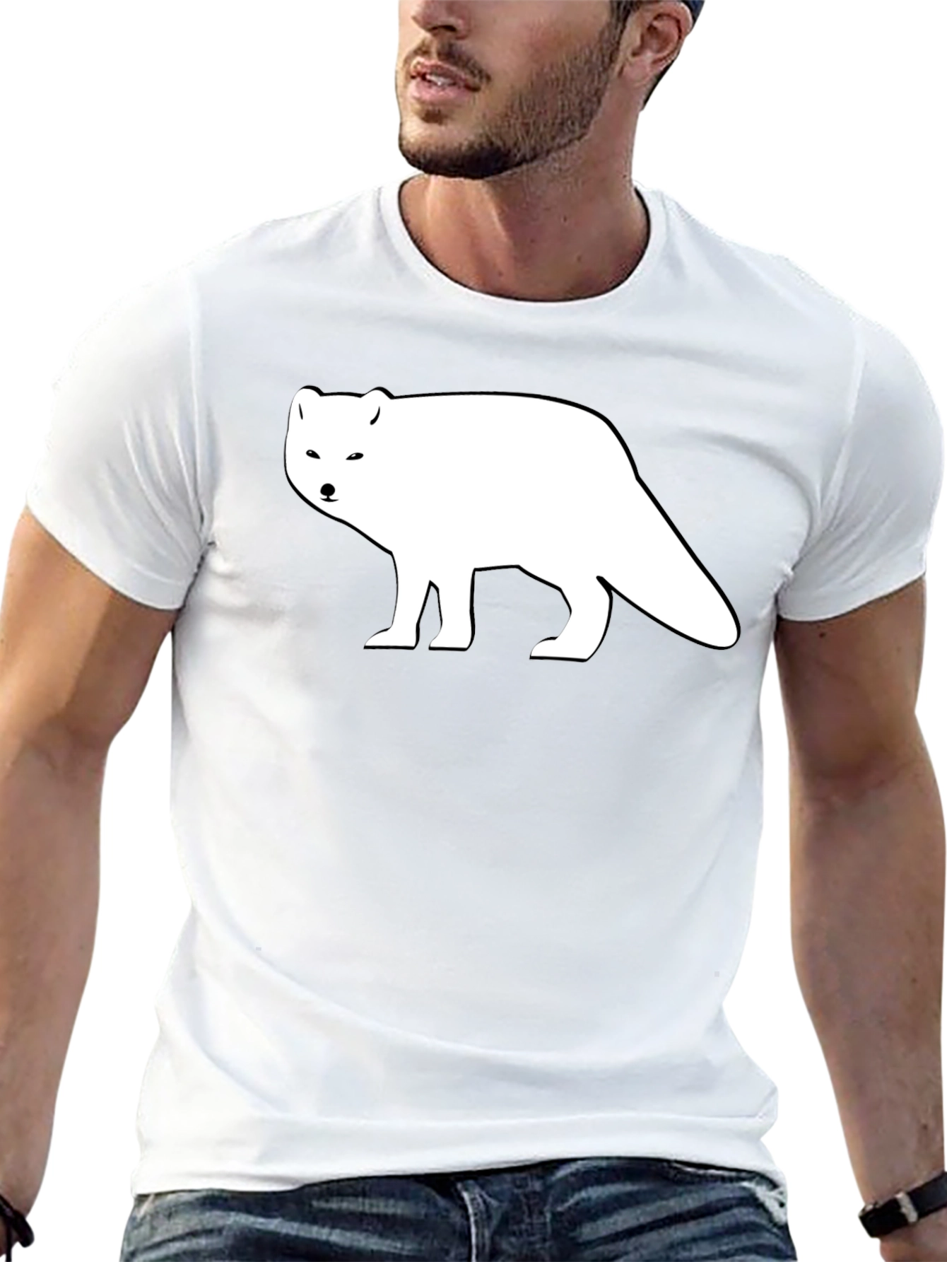 Arctic Fox Graphic Tee - Black Cotton Shirt