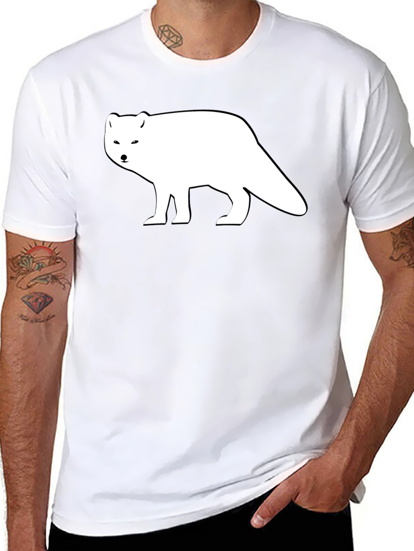 Arctic Fox Graphic Tee - Black Cotton Shirt