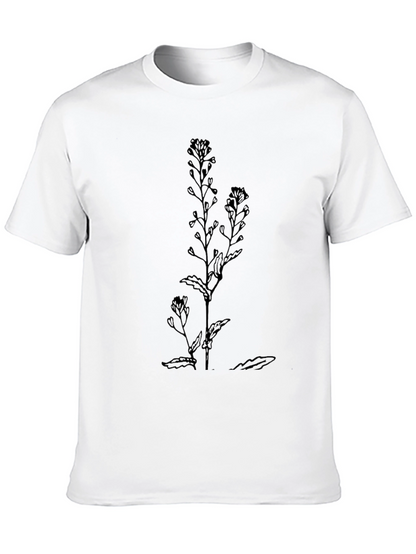 Botanical Black Tee - Stylish Minimalist Design