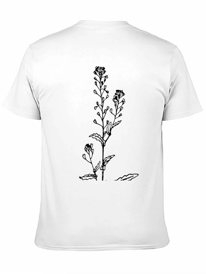 Botanical Black Tee - Stylish Minimalist Design