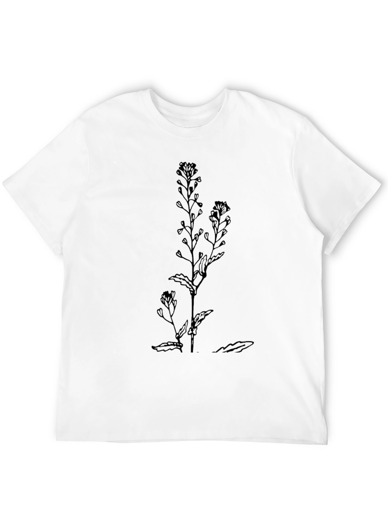 Botanical Black Tee - Stylish Minimalist Design