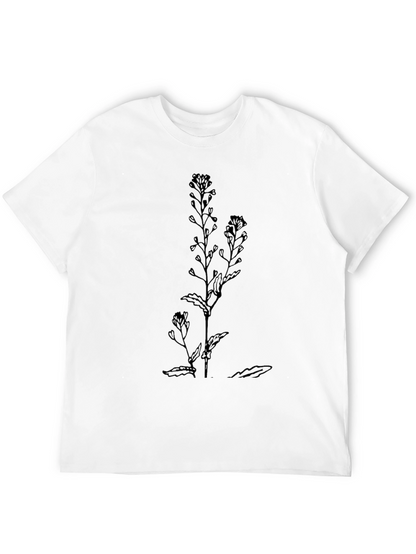Botanical Black Tee - Stylish Minimalist Design