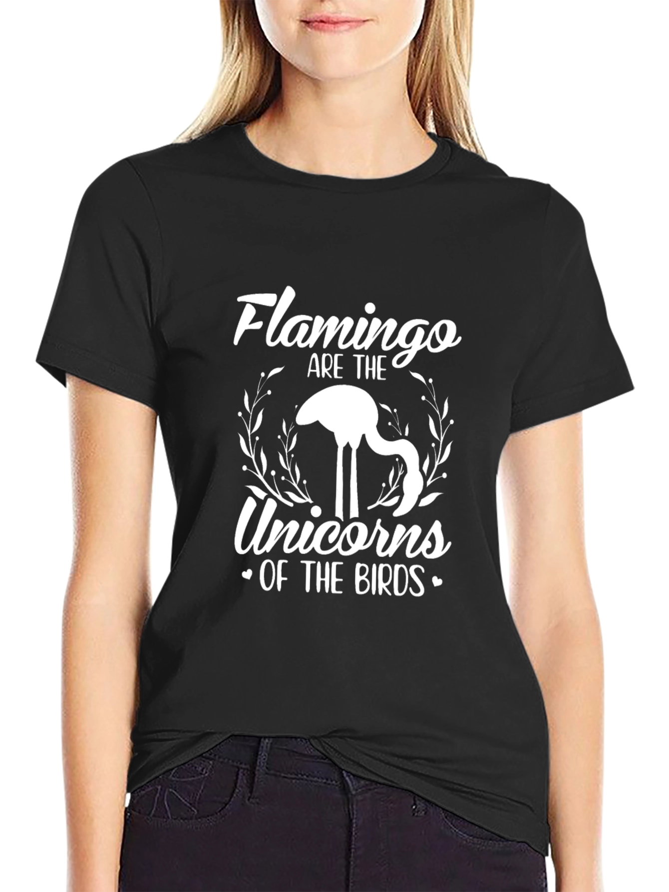 Flamingo Unicorns Black T-Shirt