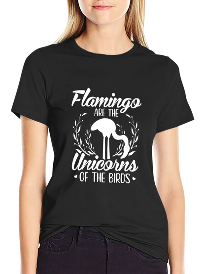 Flamingo Unicorns Black T-Shirt