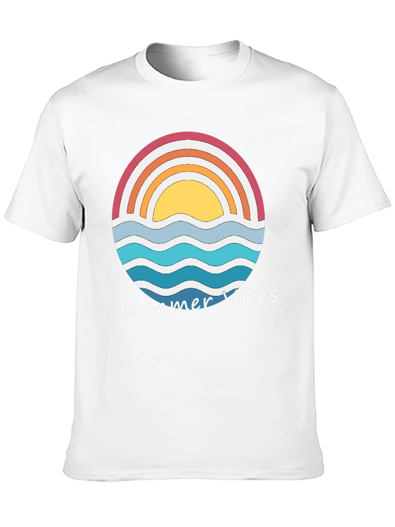 Summer Vibes Graphic Tee - Retro Sunset Design