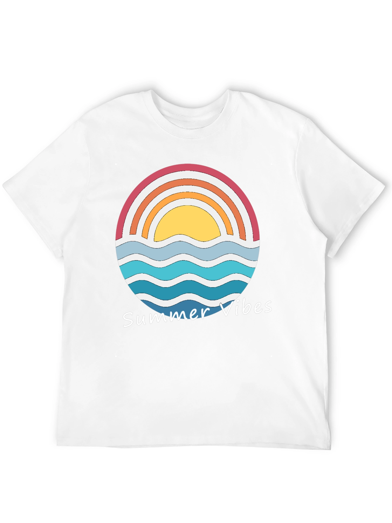 Summer Vibes Graphic Tee - Retro Sunset Design