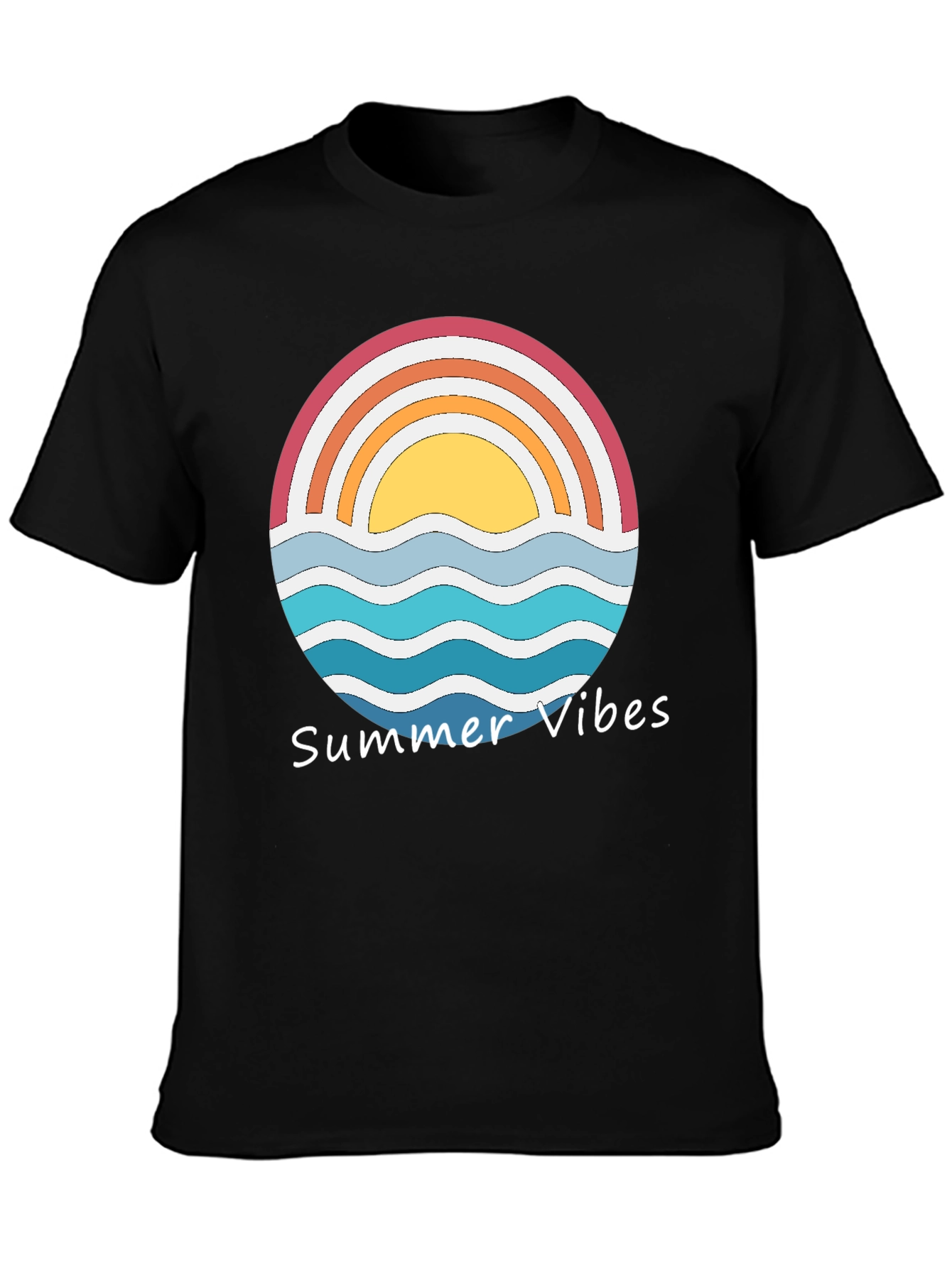 Summer Vibes Graphic Tee - Retro Sunset Design