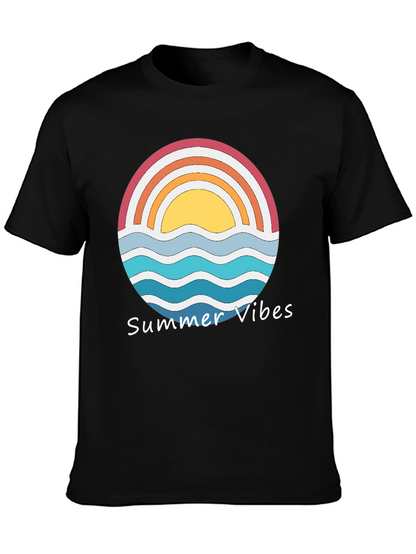 Summer Vibes Graphic Tee - Retro Sunset Design