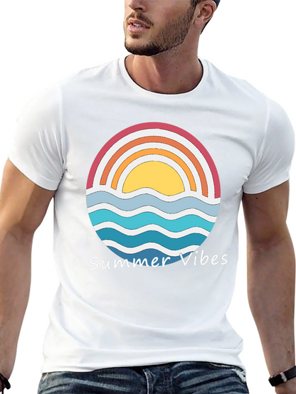 Summer Vibes Graphic Tee - Retro Sunset Design