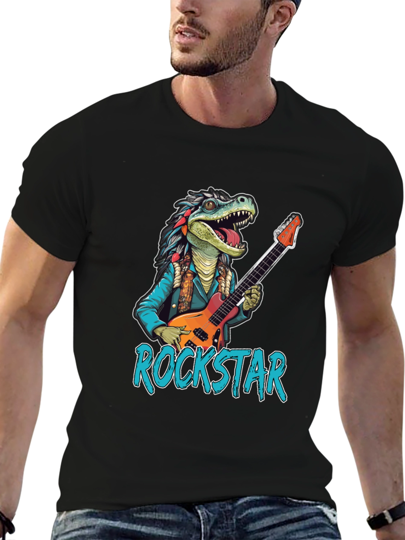 Rockstar Dinosaur Graphic Tee