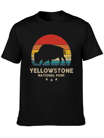 Yellowstone National Park Retro Bison T-Shirt