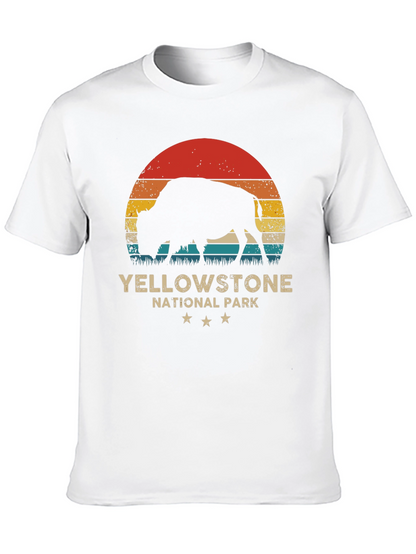 Yellowstone National Park Retro Bison T-Shirt
