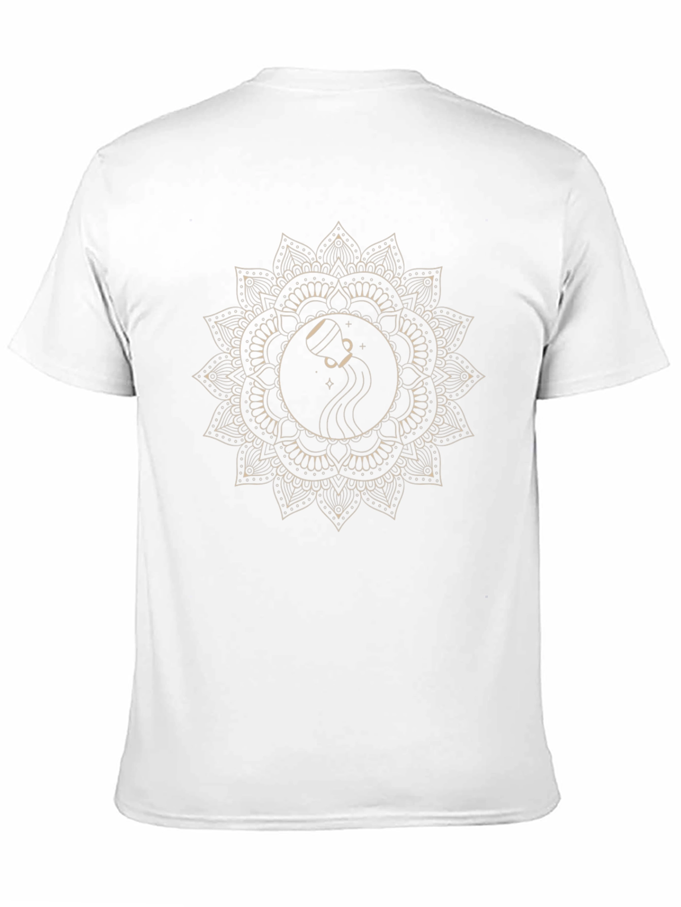 Aquarius Zodiac Mandala Graphic Tee - Black Cotton
