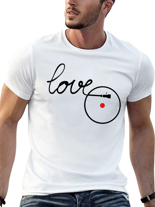 Love Vinyl Record Player Graphic T-Shirt