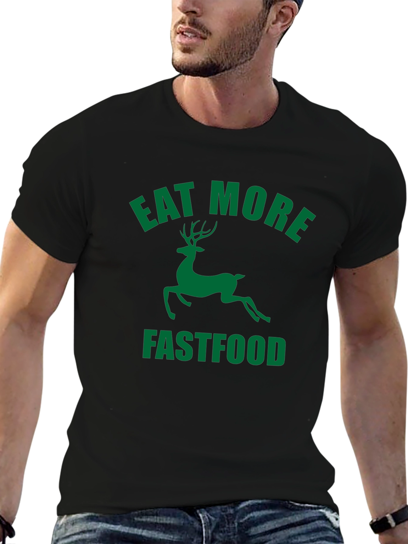 Eat More Fastfood Deer Graphic Tee