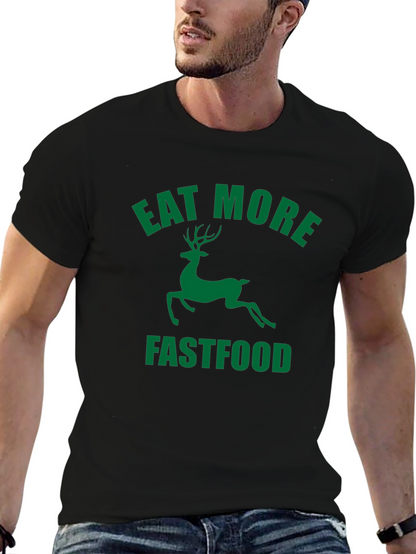 Eat More Fastfood Deer Graphic Tee