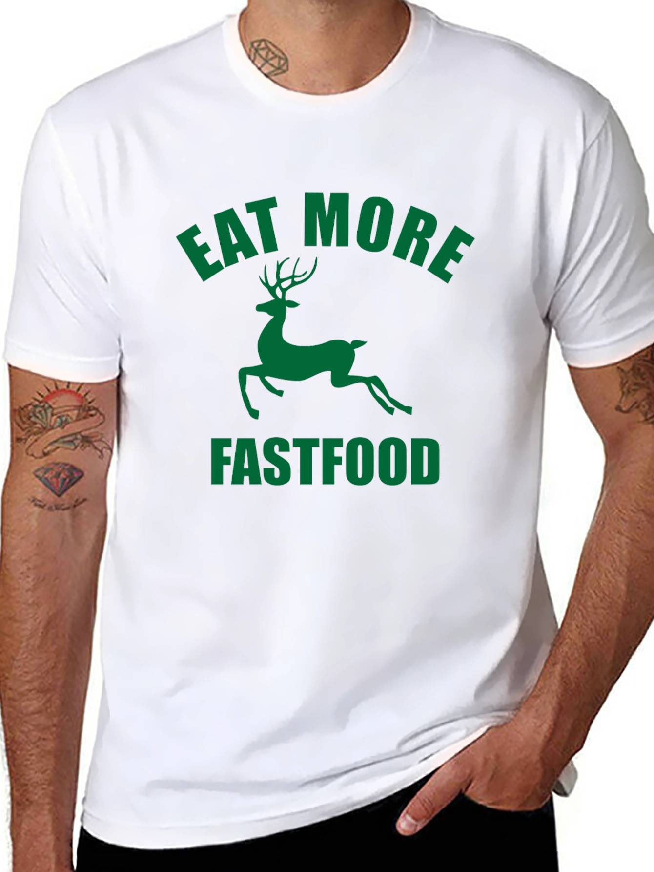 Eat More Fastfood Deer Graphic Tee