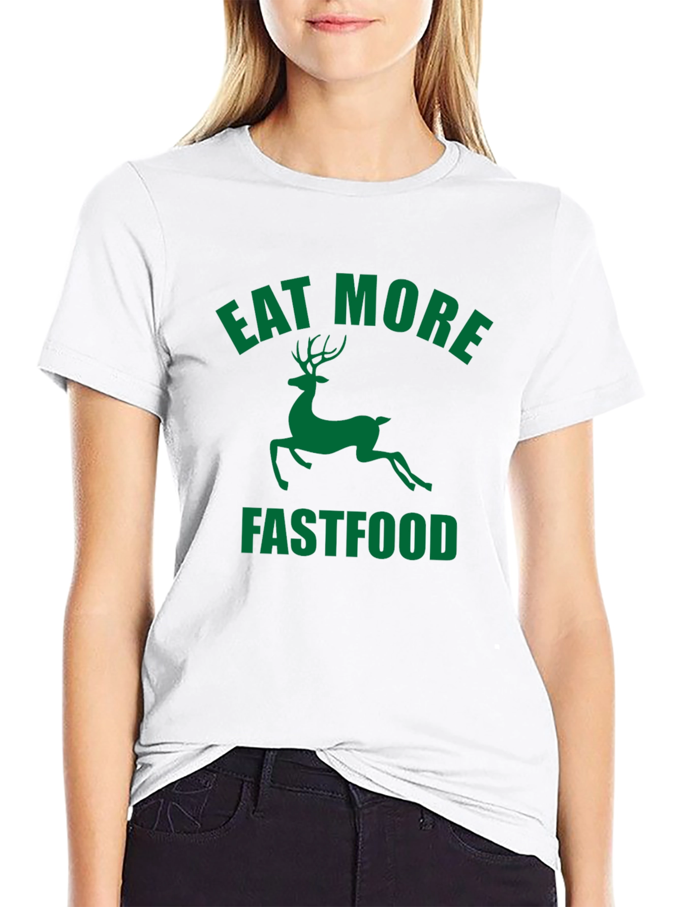 Eat More Fastfood Deer Graphic Tee