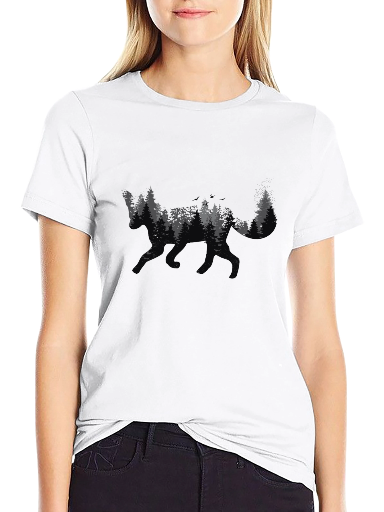 Nature Fox Graphic T-Shirt - Black Unisex Tee