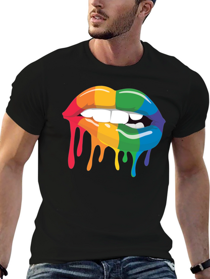 Rainbow Lips Drip Graphic Tee - Pride Apparel